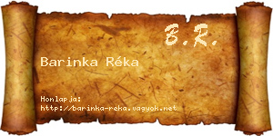 Barinka Réka névjegykártya