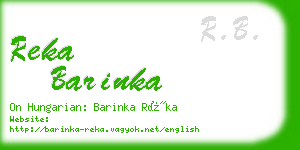 reka barinka business card